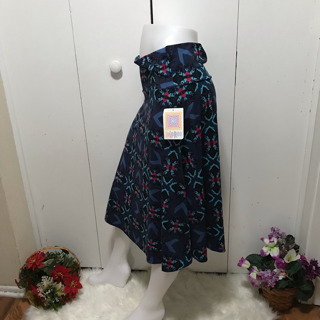 Lularoe Floral Skirt Azure Style Size 2xl Blue